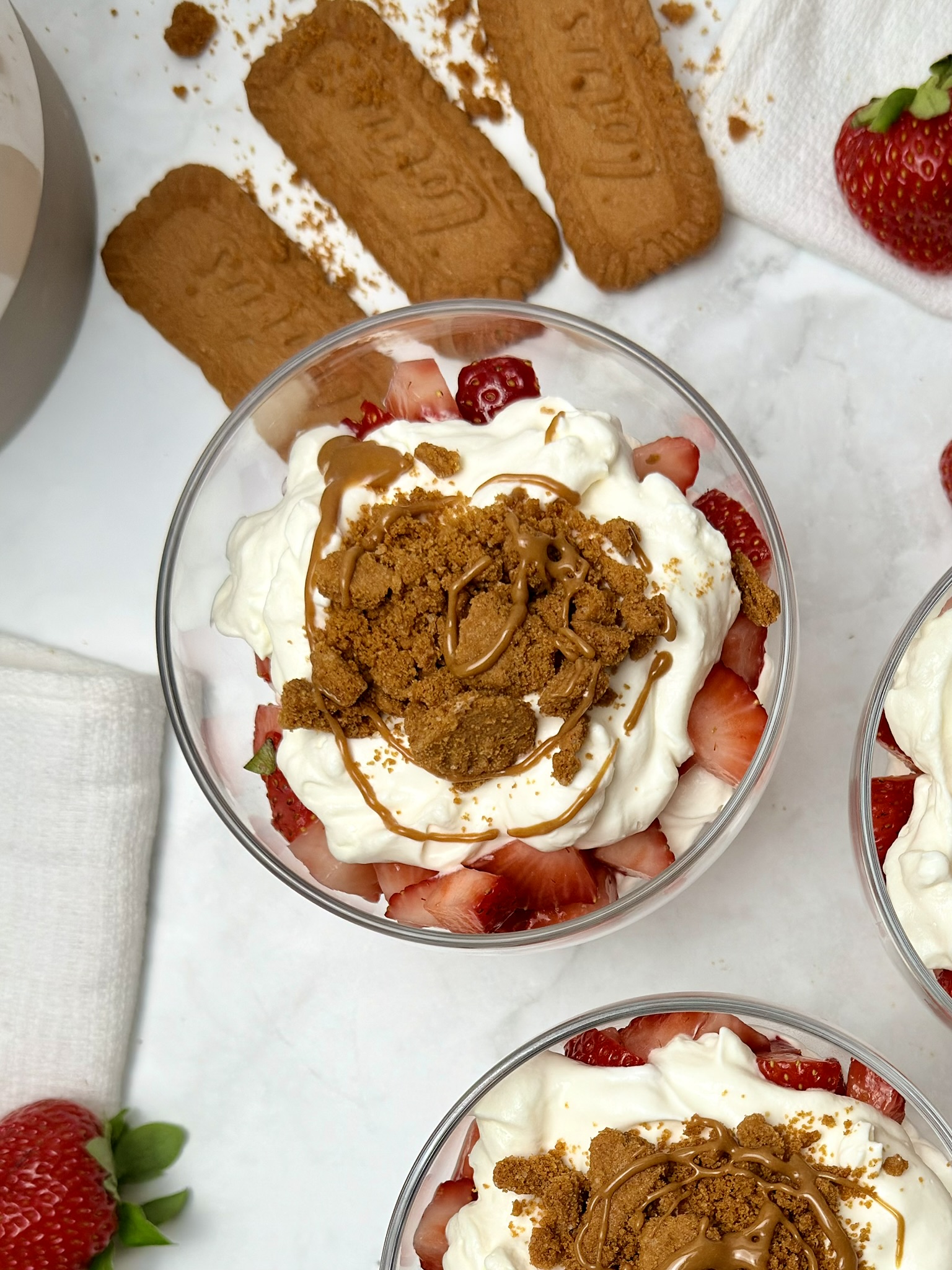 Strawberry Biscoff Trifles